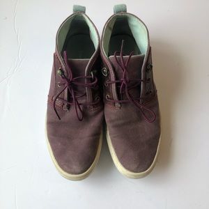 Womens purple and blue Timberland sneakers.